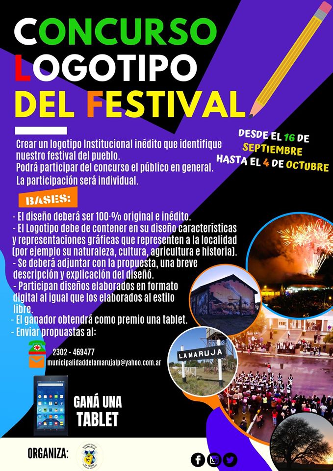 Municipio de La Maruja lanzó concurso para logotipo del Festival Aniversario