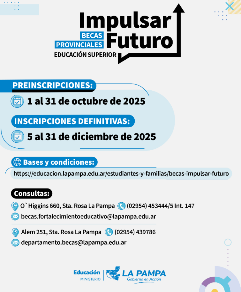Becas “Impulsar Futuro”: el 1 de octubre comienzan las preinscripciones